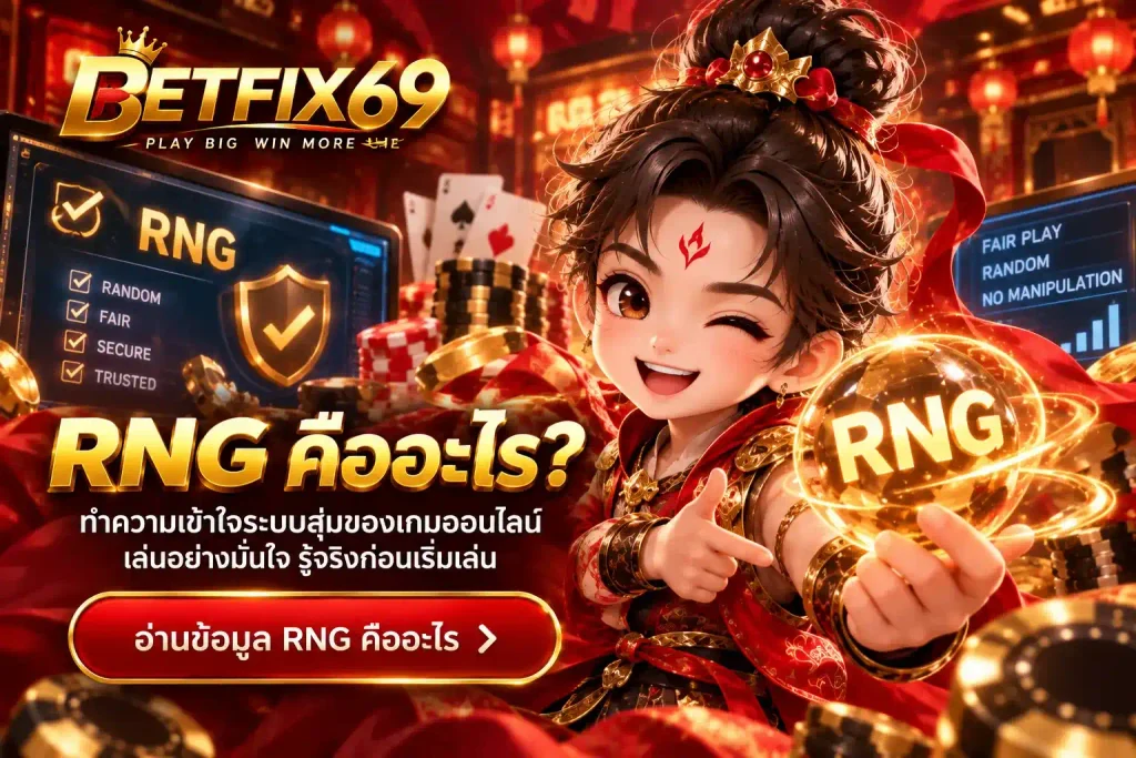 ตัวละครถือสัญลักษณ์ระบบสุ่ม RNG