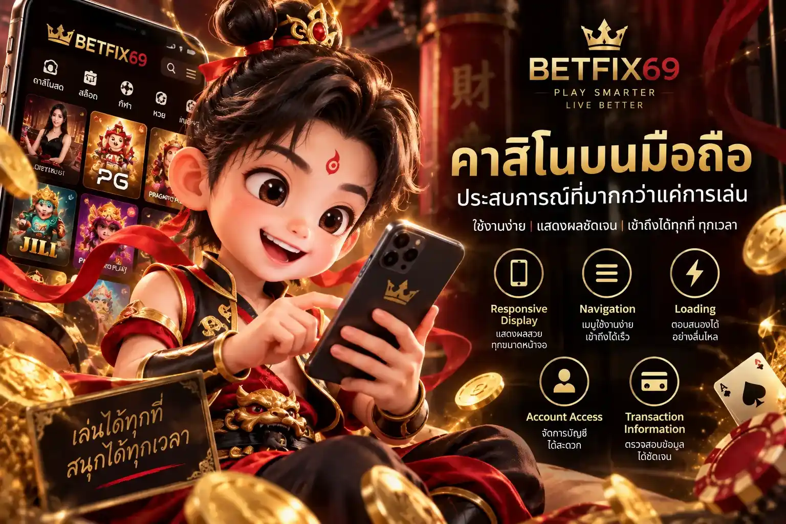 คาสิโนบนมือถือ BETFIX69 กับ Mobile UX บน Smartphone
